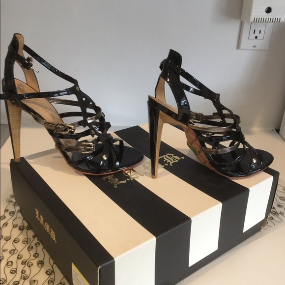 L. A. M. B. Ladonna Sandals Size 7 1/2 Black NIB - Picture 3 of 12